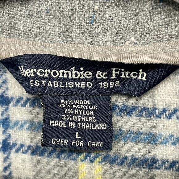 Abercrombie & Fitch gray wool blend jacket trench coat size L - Picture 4 of 13